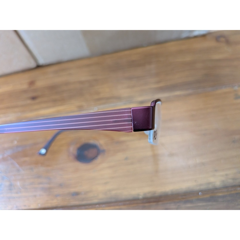 FYSH Eyewear Frame 3405 51-18-135 Purple Rectangular Half Rim Eyeglasses - Picture 2 of 6